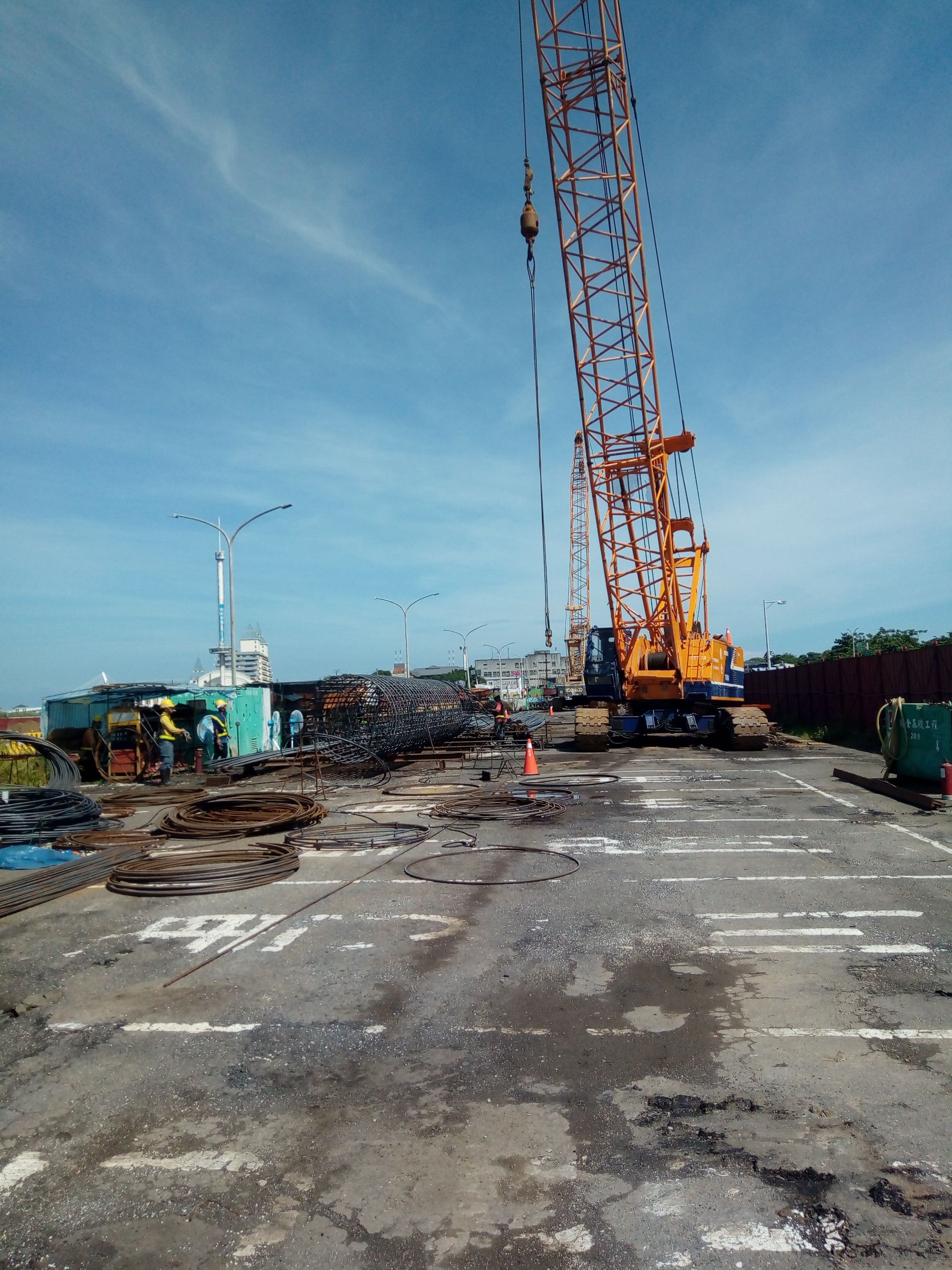 淡水端陸上段基礎基樁鋼筋竾製作