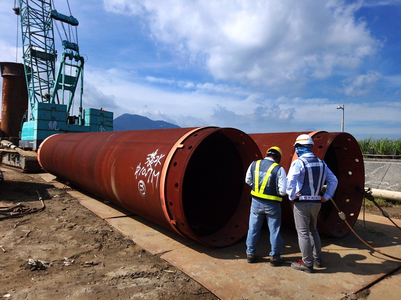淡水端陸上段基礎基樁套管查驗