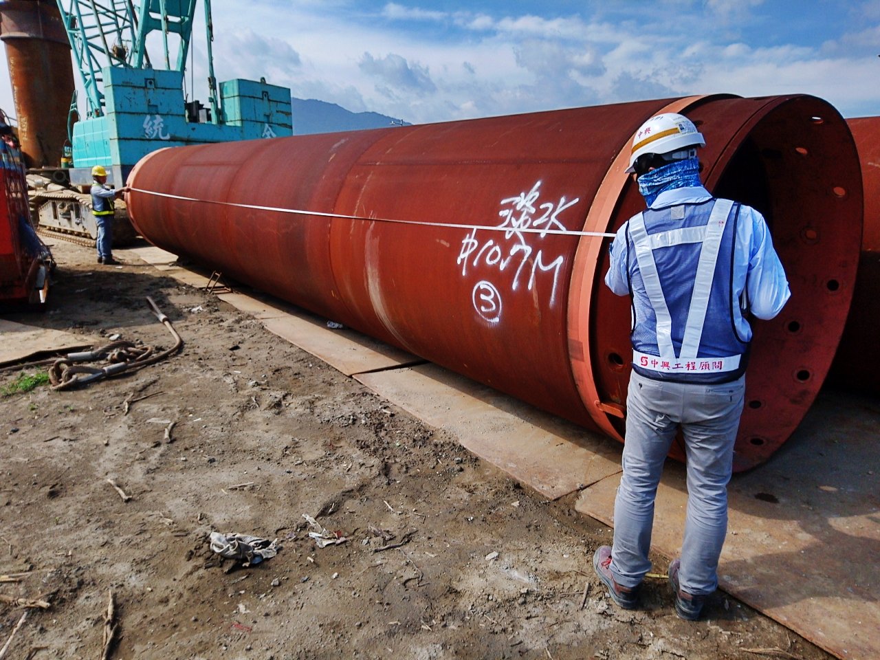 淡水端陸上段基礎基樁套管查驗