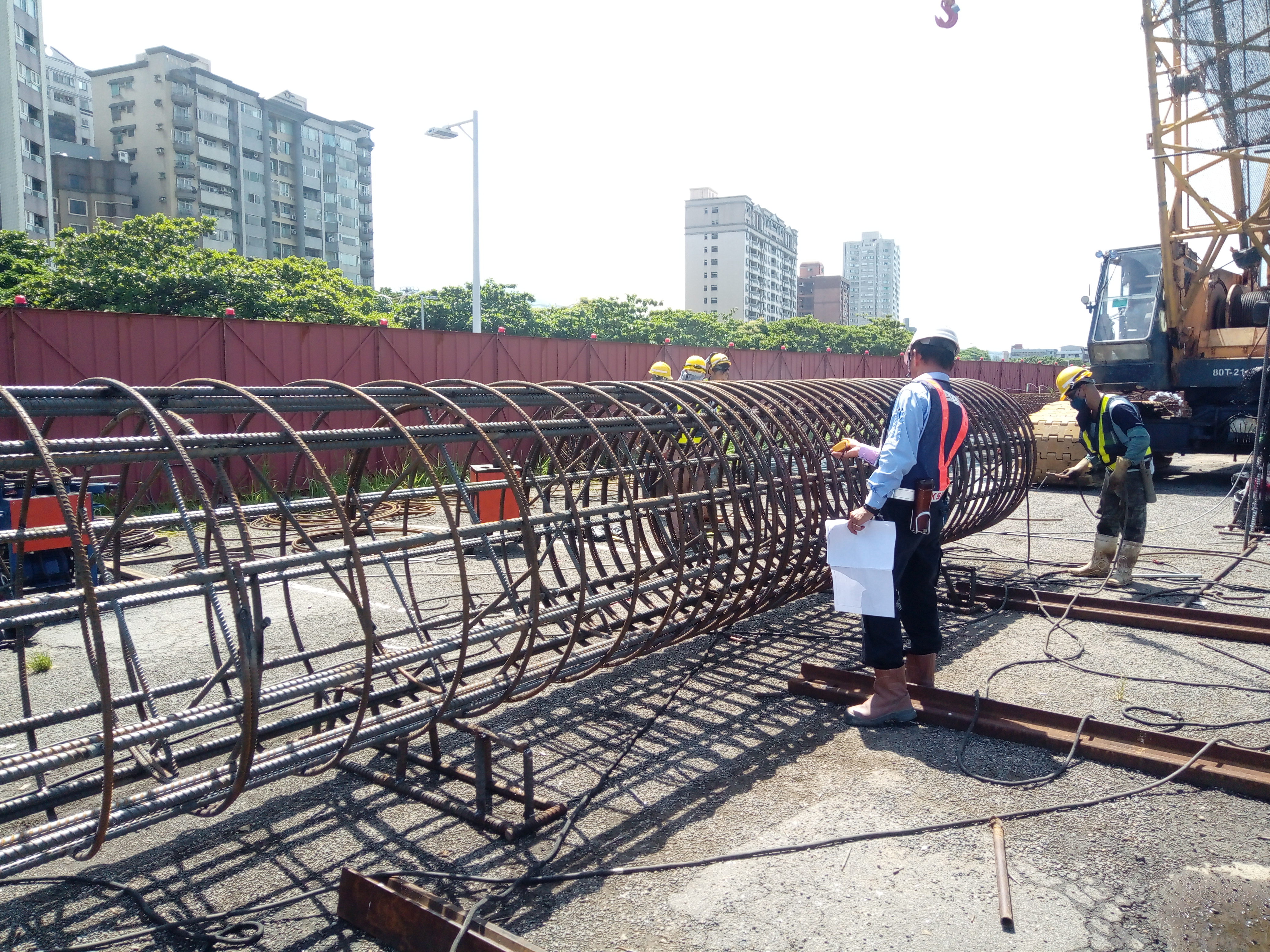 八里端試樁鋼筋籠製作自主查驗