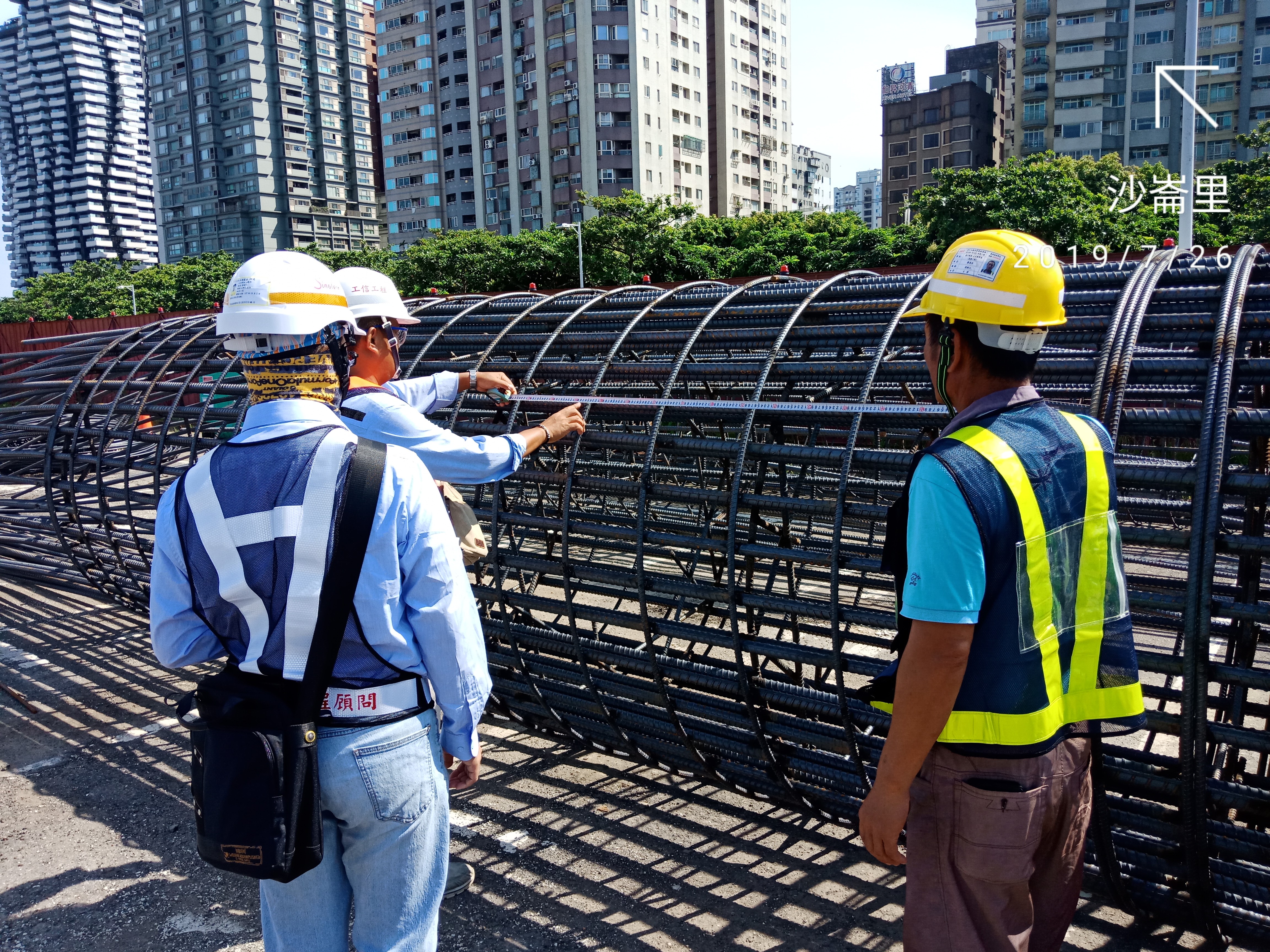 淡水端陸上段基礎基樁鋼筋籠查驗