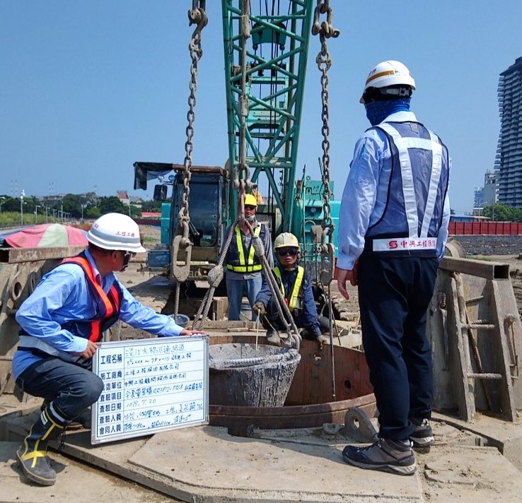 淡水端陸上段基礎基樁混凝土澆置深度高量測
