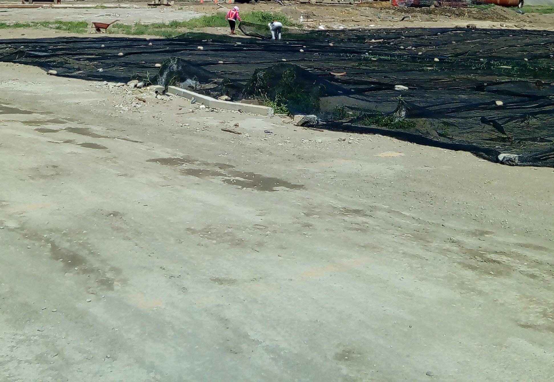 工區覆蓋防塵網舖設作業