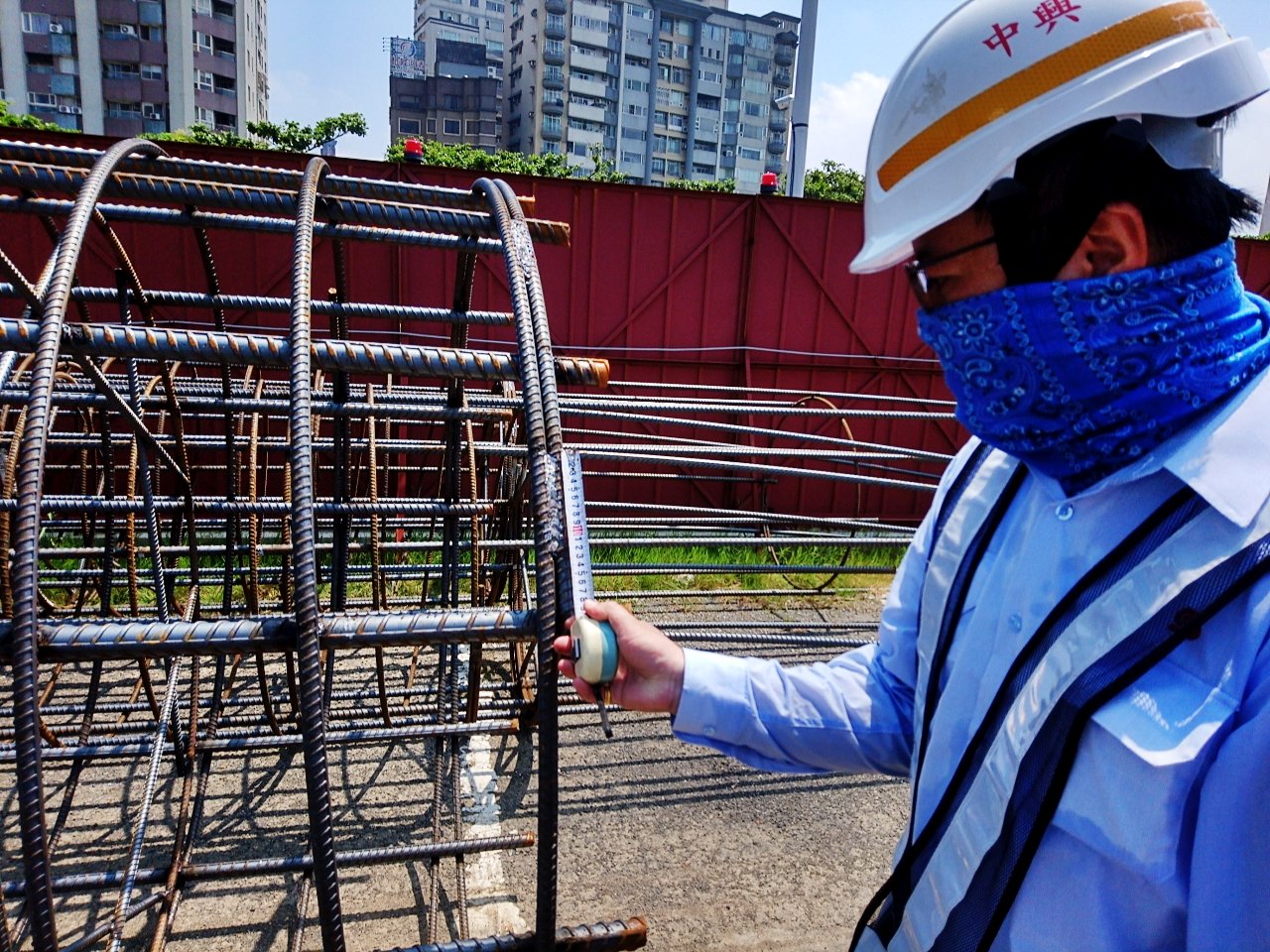 淡水端陸上段基礎基樁鋼筋籠搭接會道查驗