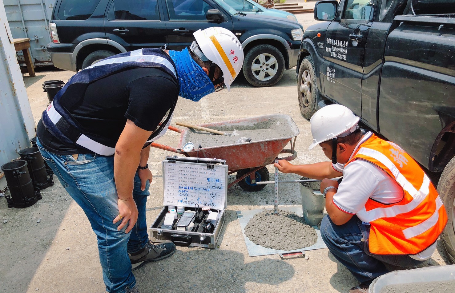 淡水端陸上段基樁混凝土澆置前進行一般試驗