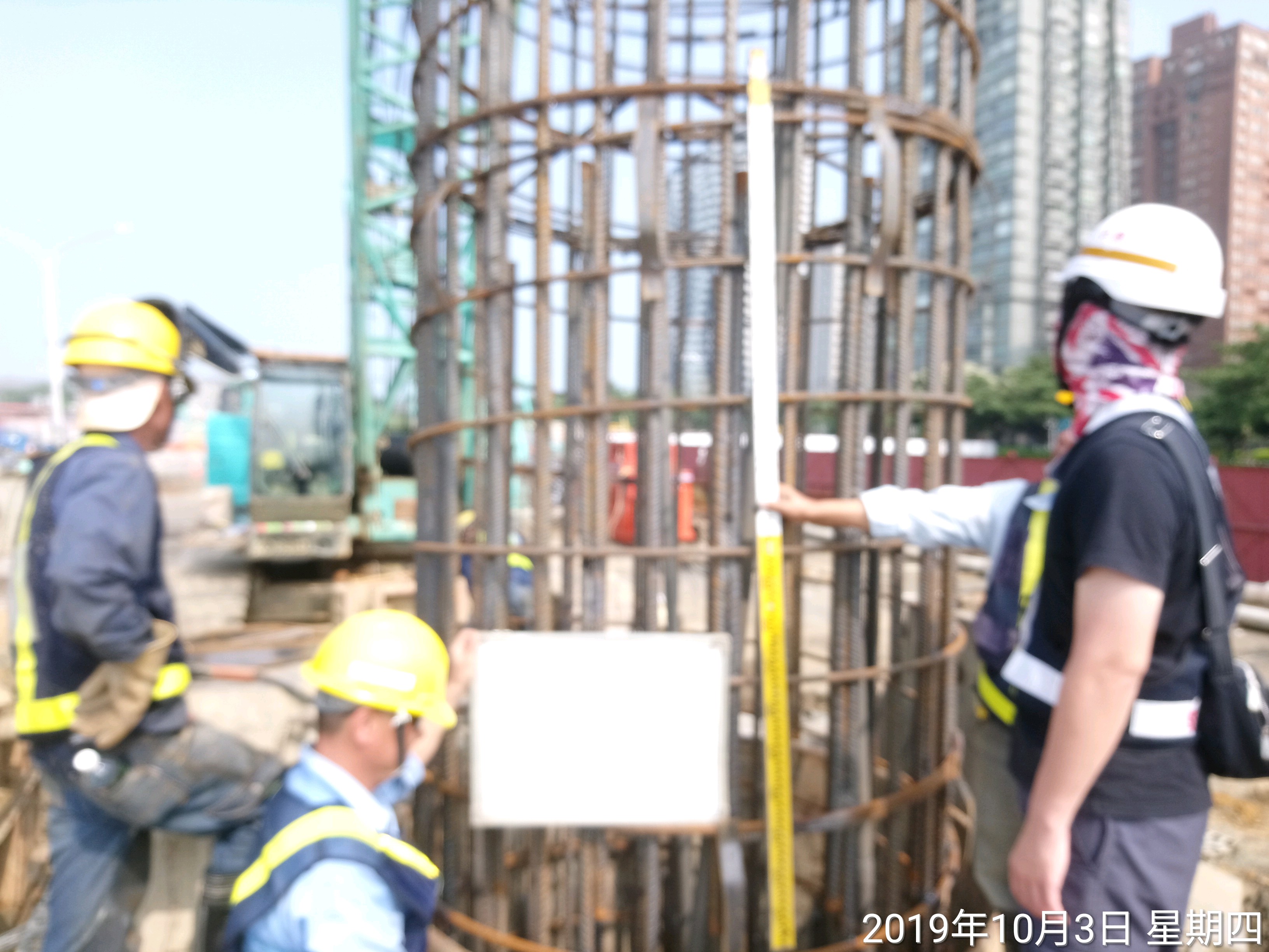 淡水端陸上段基礎基樁鋼筋籠搭接查驗