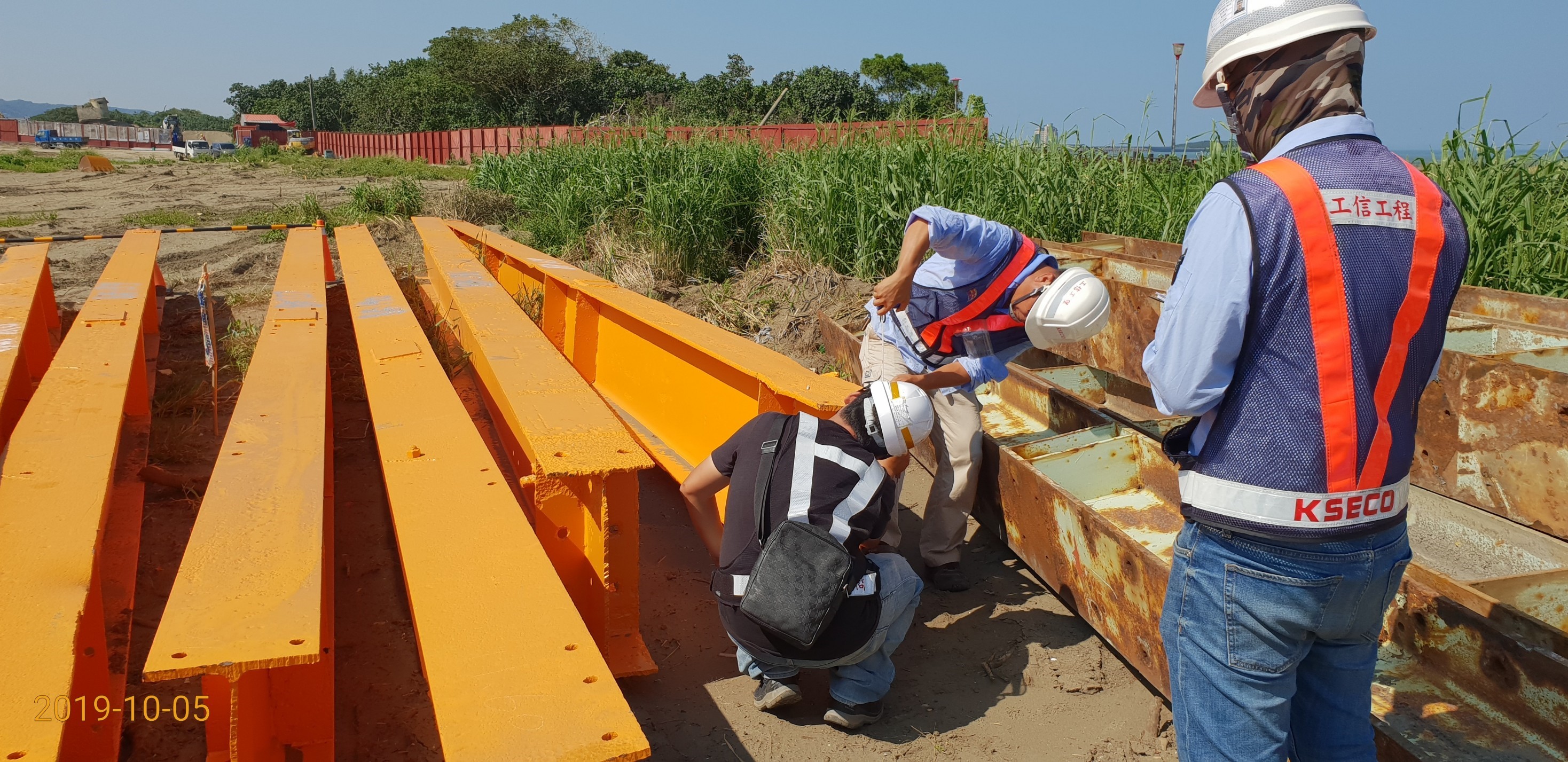 八里瑞鋼便橋材料進場尺寸等確認