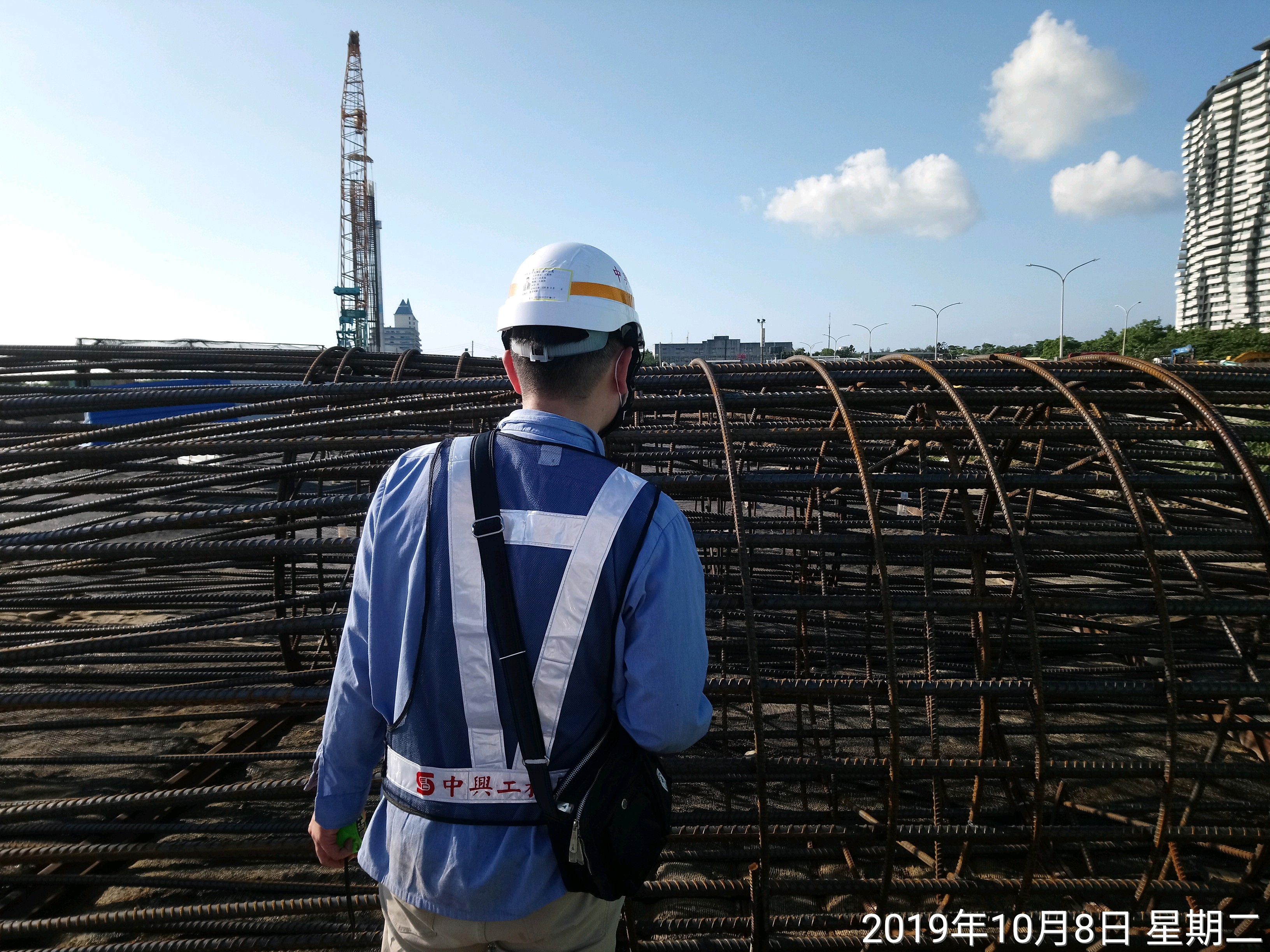 淡水端基樁鋼筋籠查驗