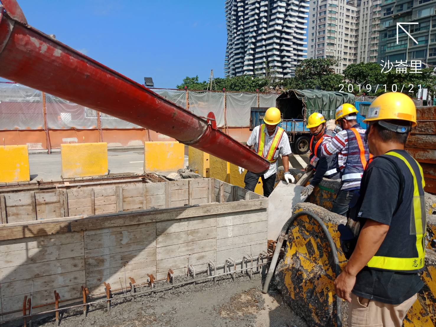 淡水端沉澱池身混凝土澆置