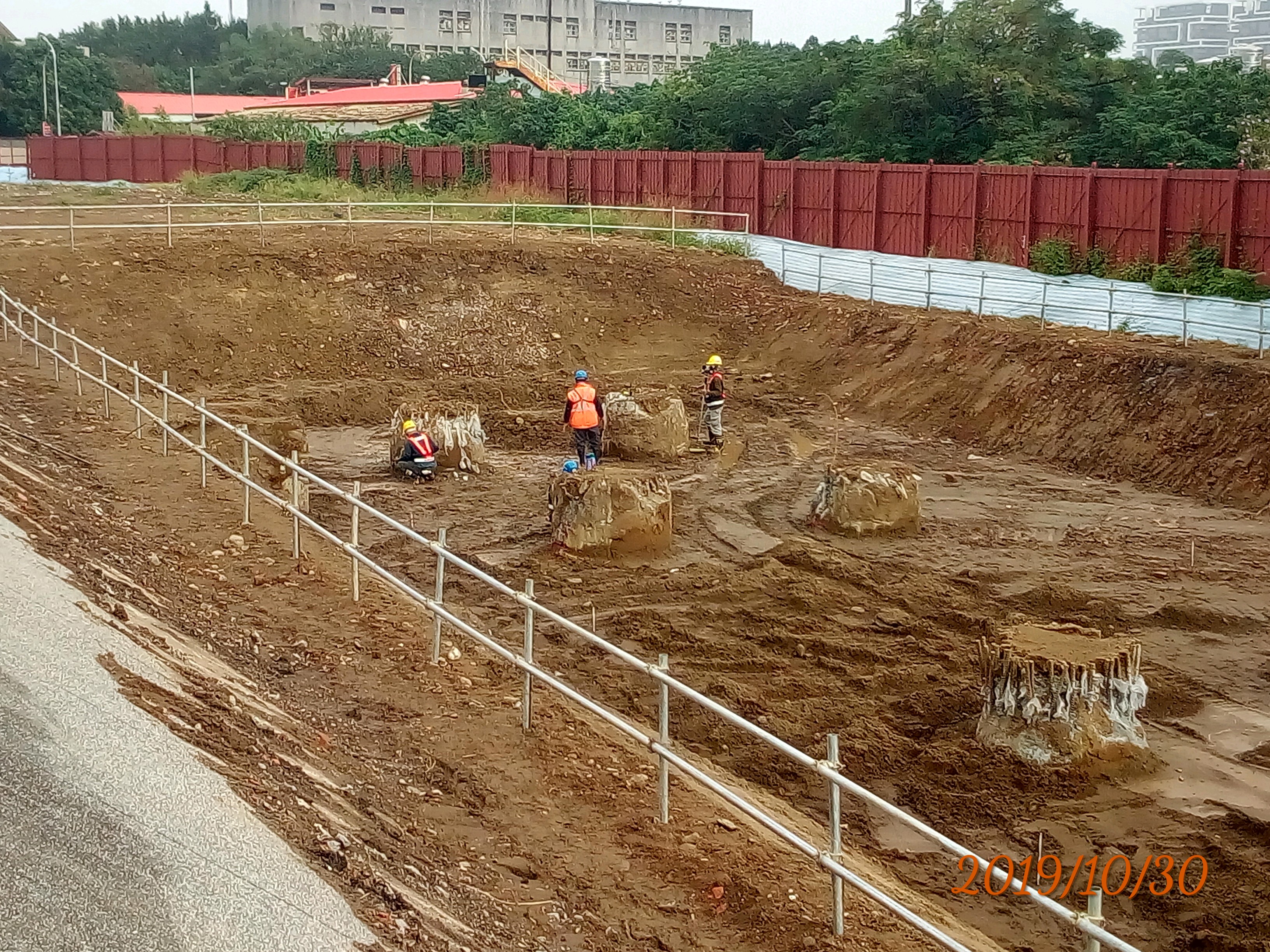 淡水端基樁樁頭處理高程放樣