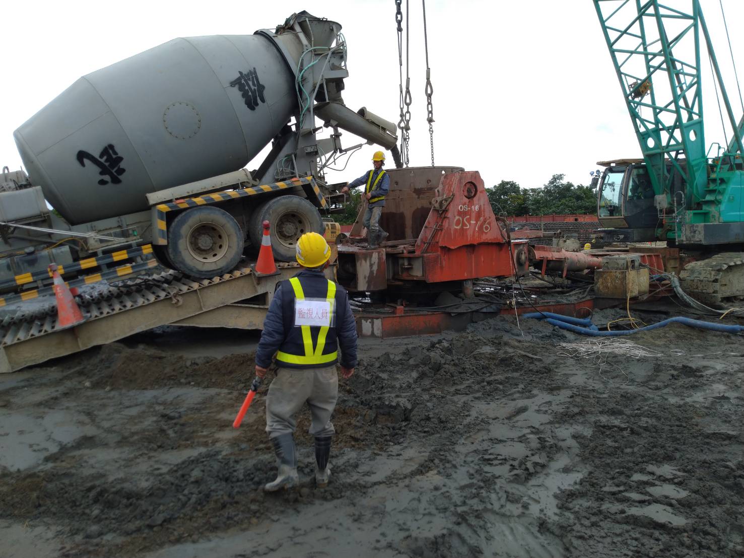 八里端基樁工程RC澆置