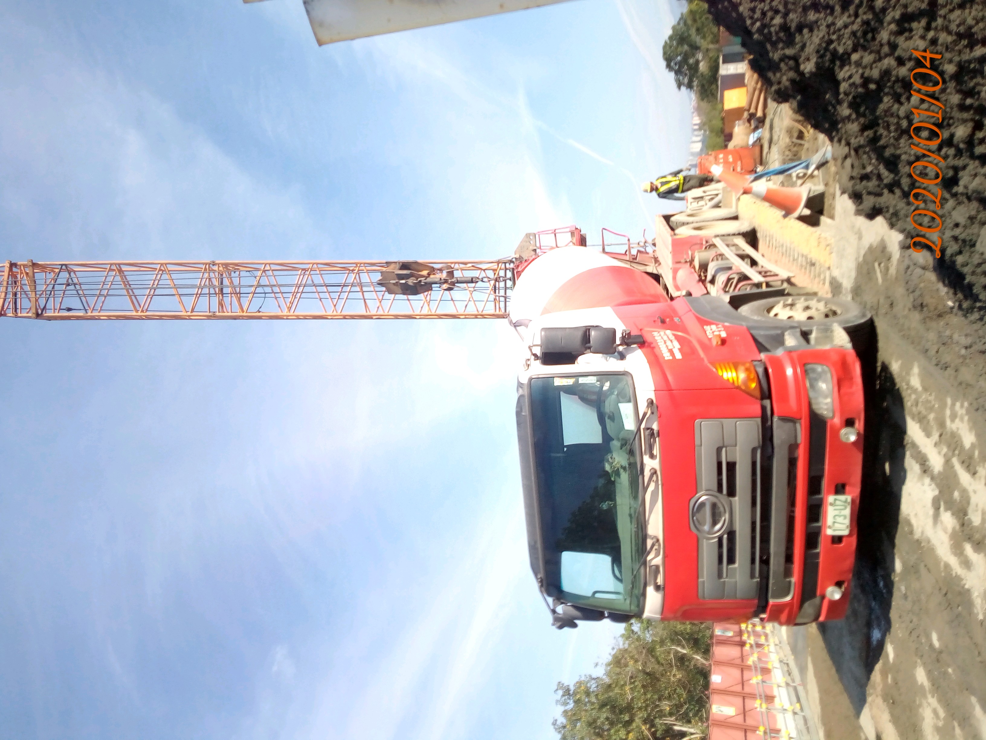 八里端基樁工程RC澆置作業