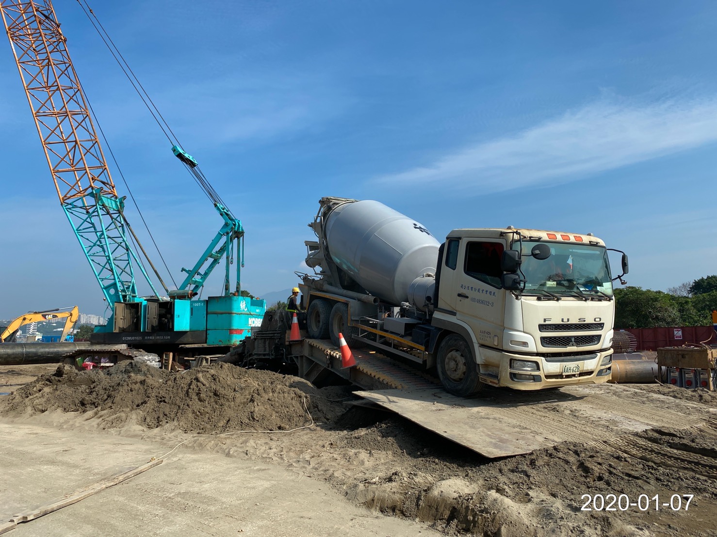 八里端基樁RC澆置作業
