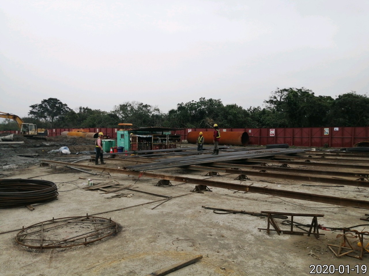 八里端基礎工程鋼筋籠加工組立.