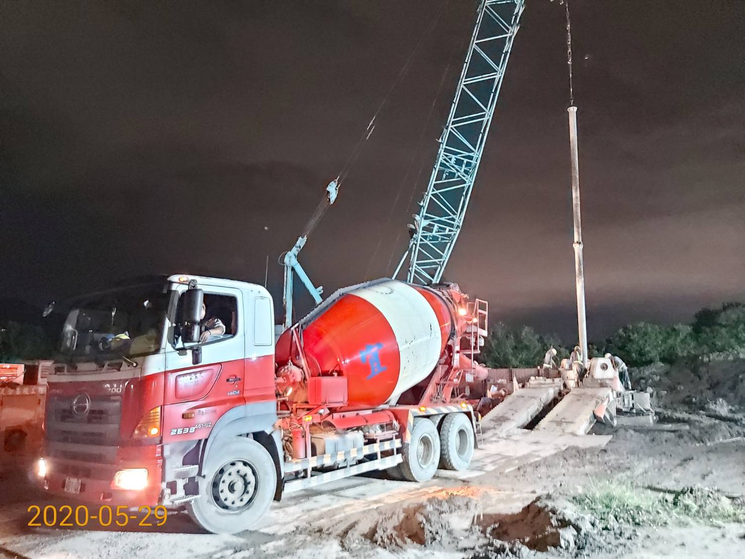 八里端基樁RC澆置施工.