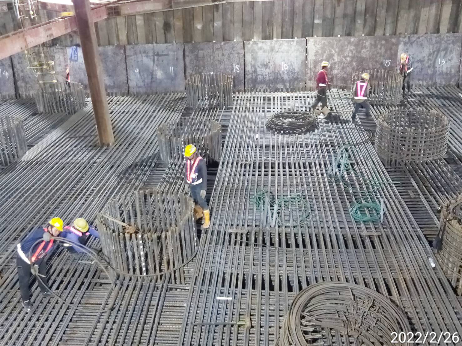 聯合樁帽鋼筋綁紮.