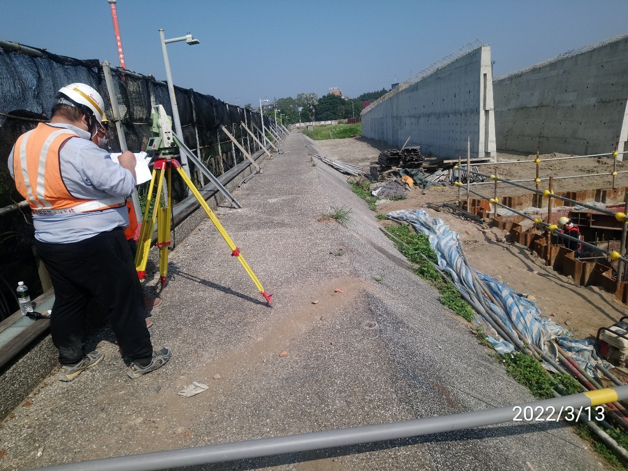 橋台基礎完成面高程放樣檢測.