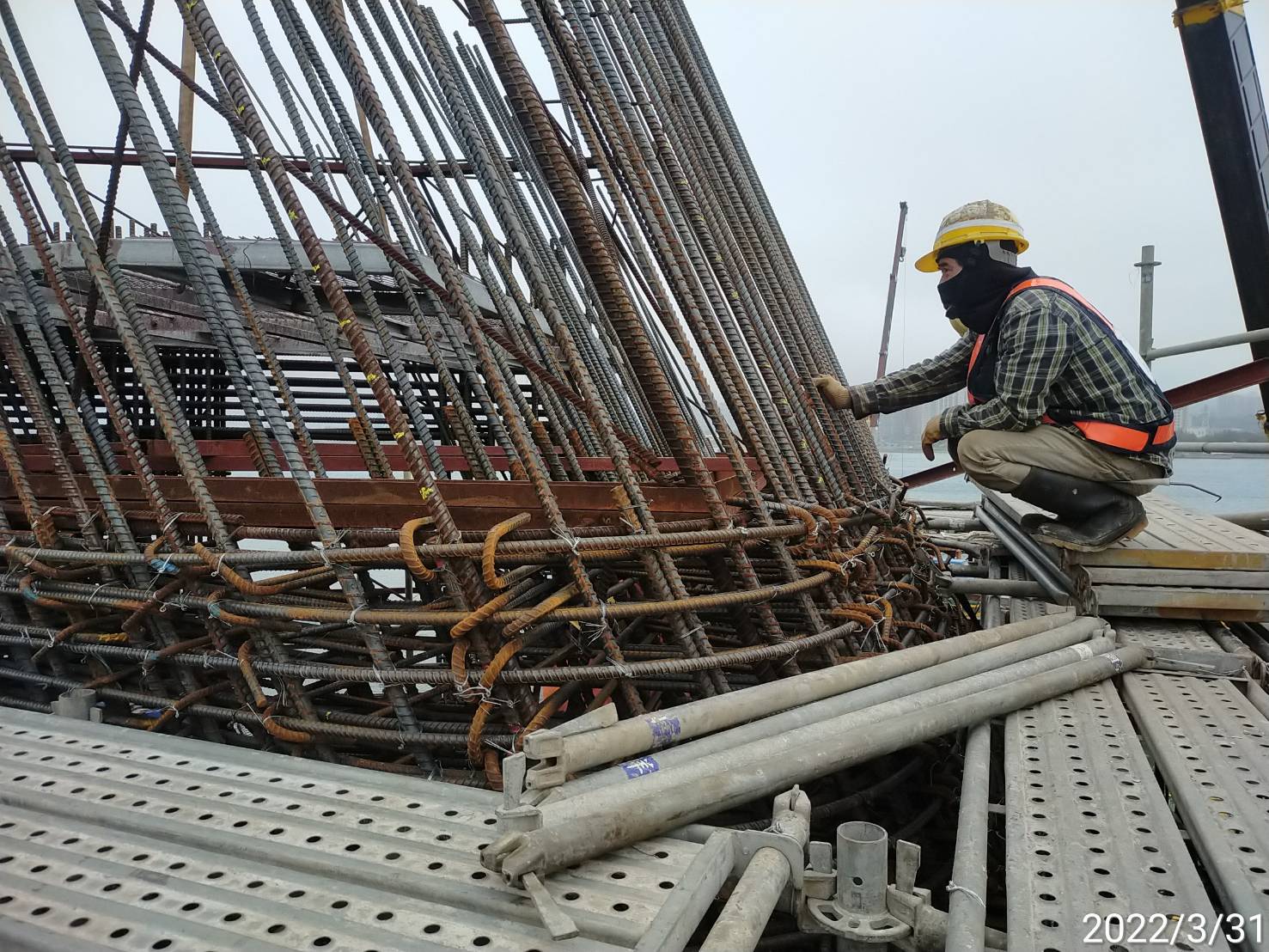 橋墩鋼筋施工.
