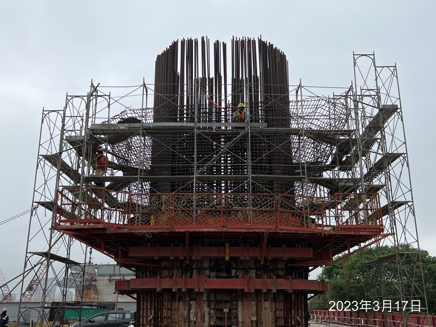 P16N墩柱第3昇層施工架搭設