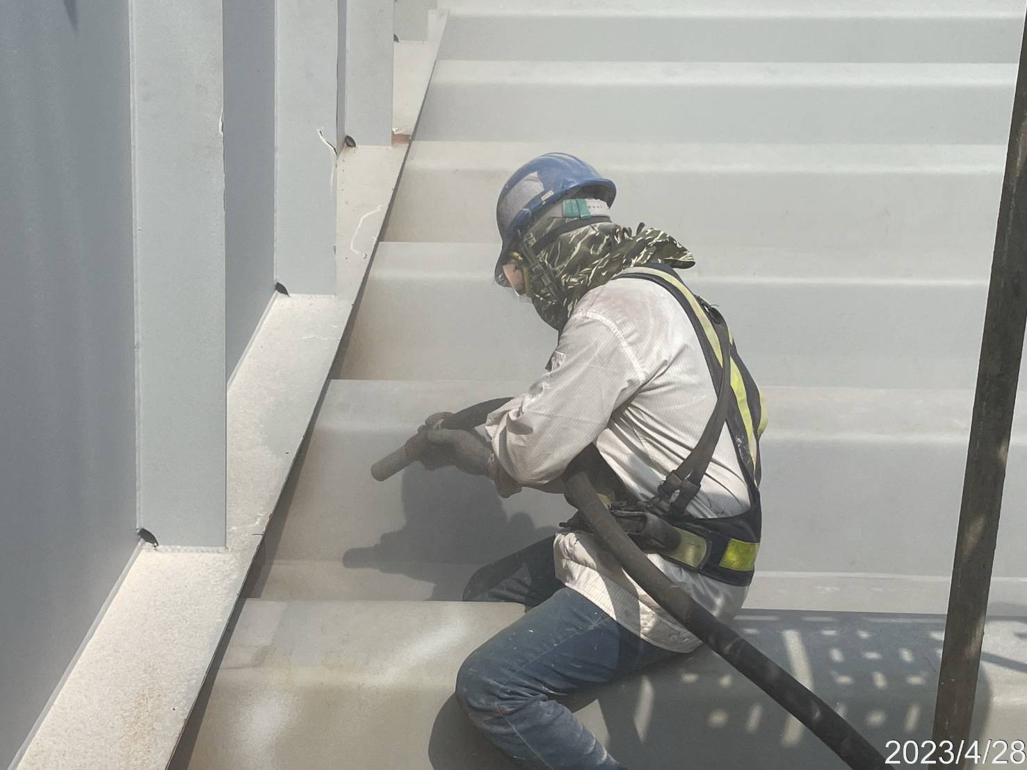 36B節塊噴砂塗裝作業