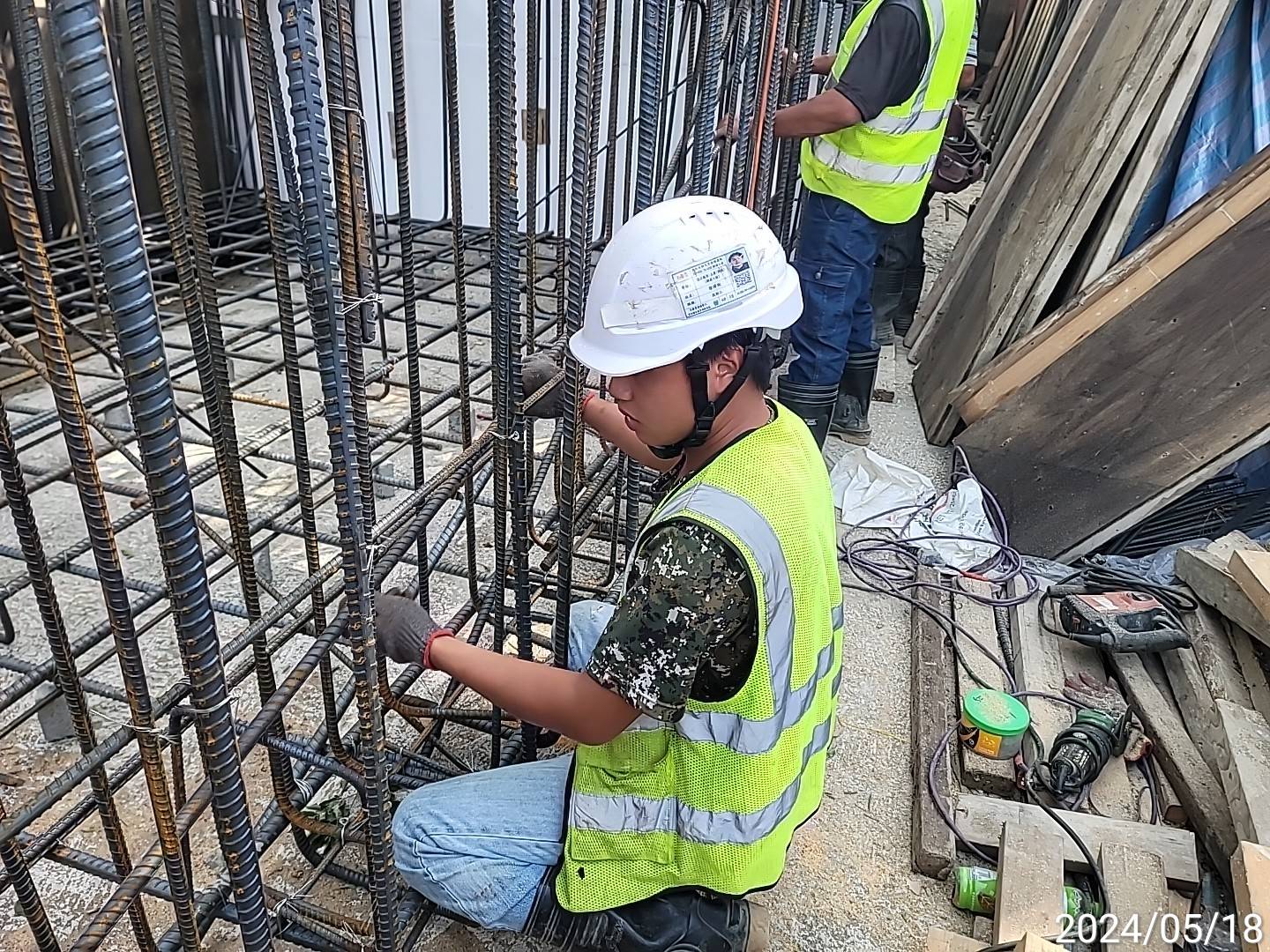 RR2-L5擋土牆基礎鋼筋綁紮