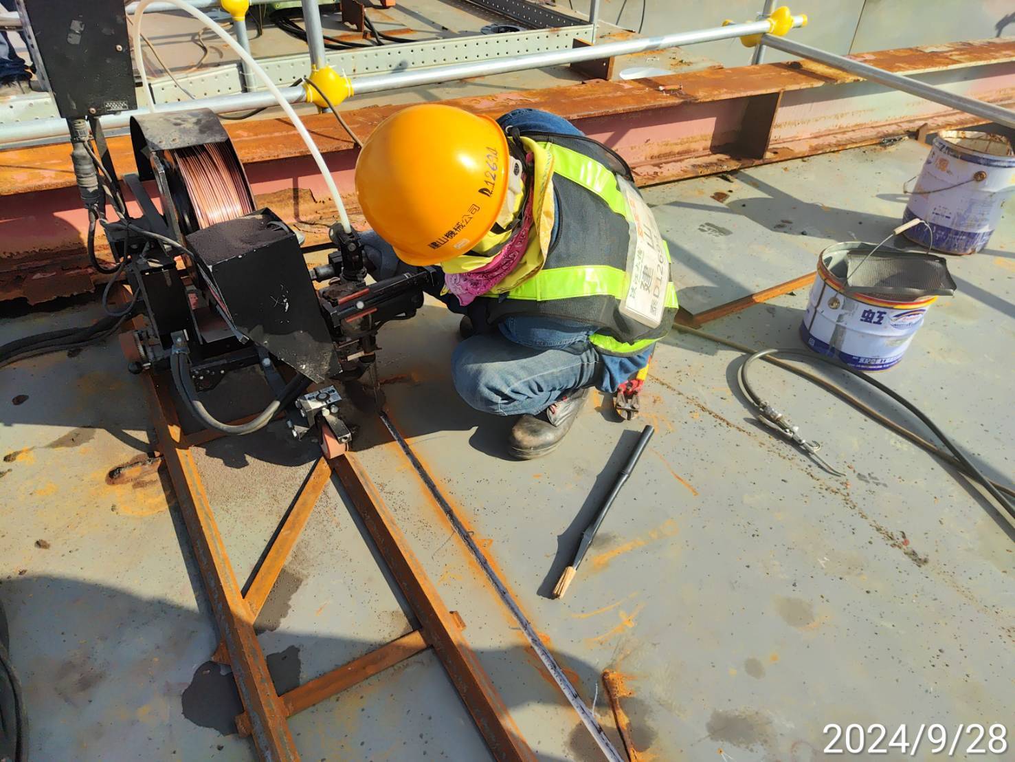 8T節塊第2階段電銲作業