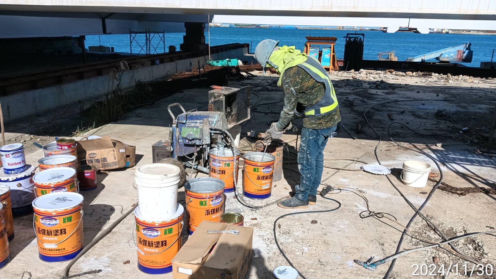 3B節塊漆膜修補作業