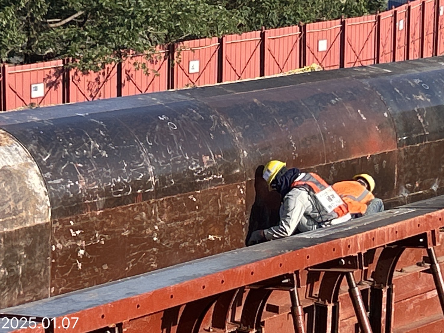 ML2A場撐段版梁腹翼版模板測量調整