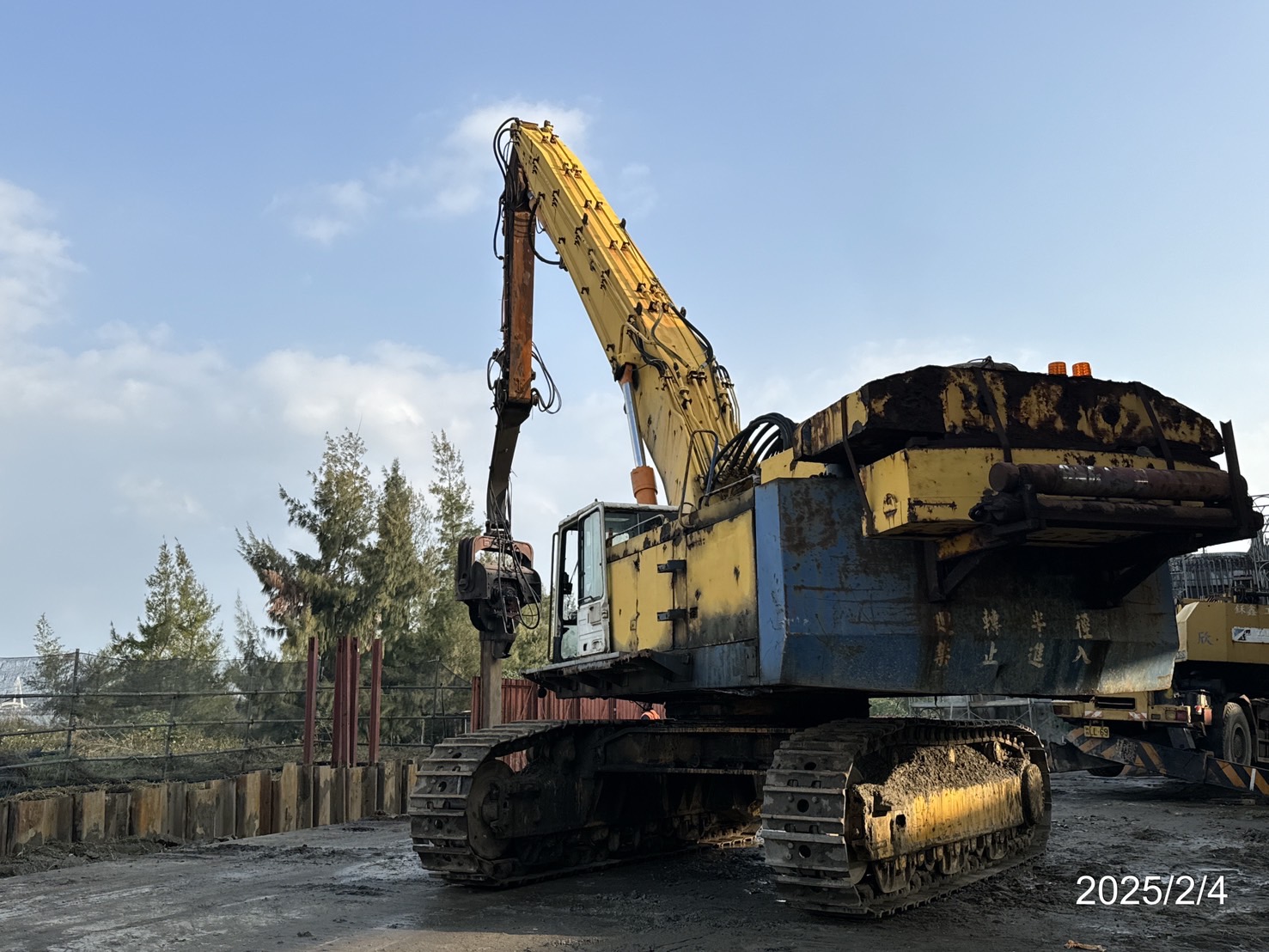 RL1擋土牆鋼板樁打設