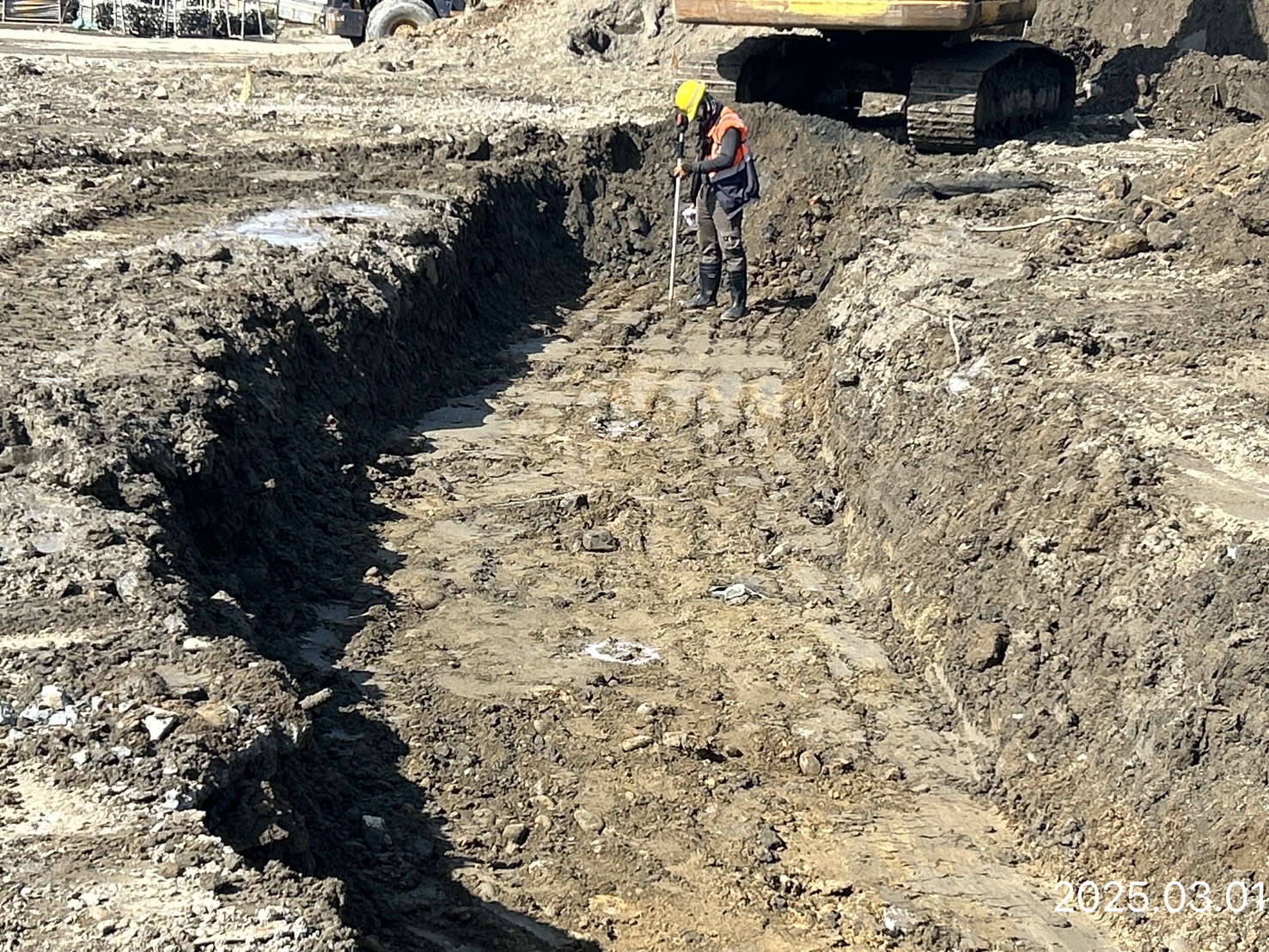 排水設施放樣及開挖