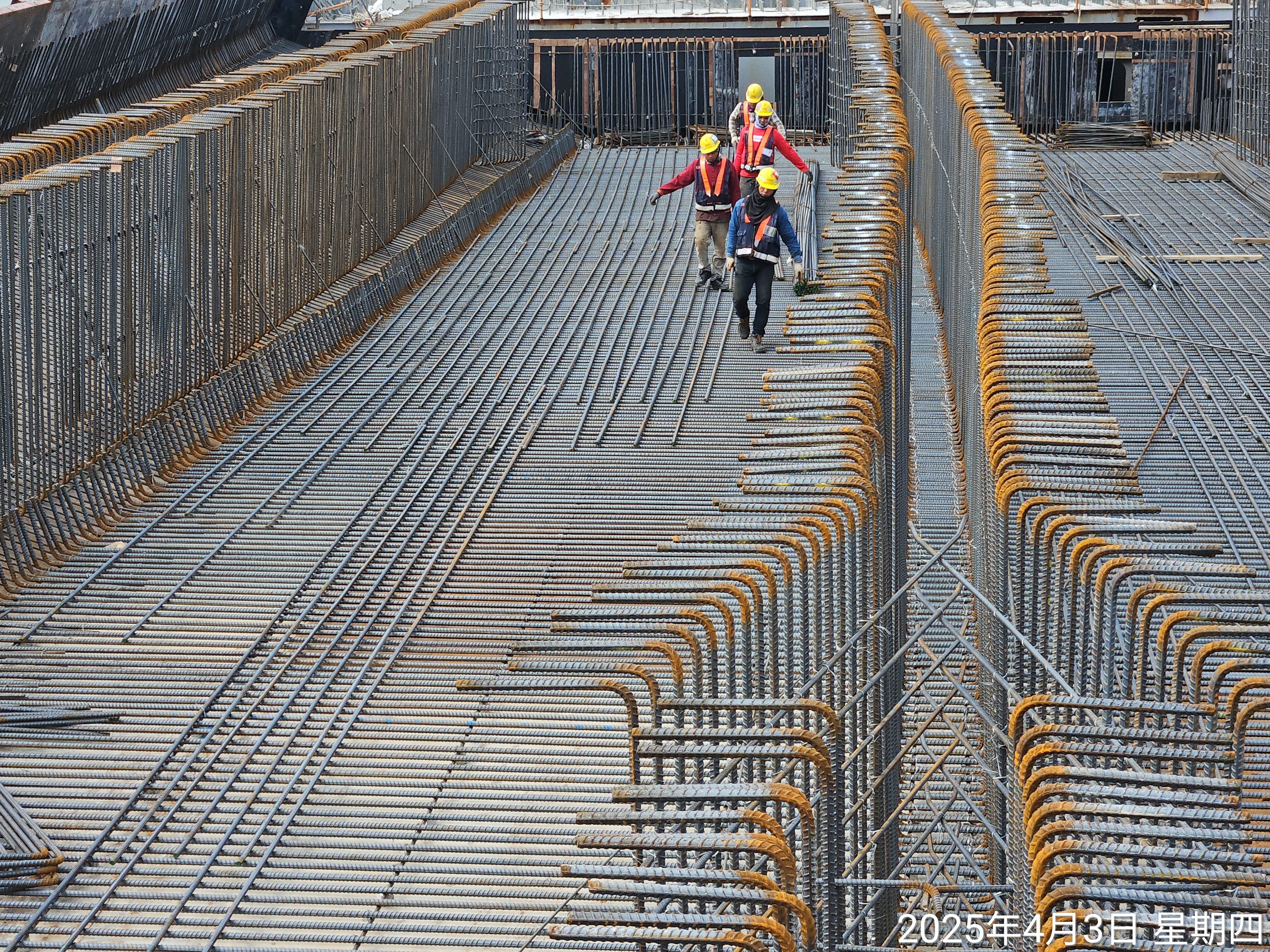 U5N場撐箱型梁鋼筋綁紮