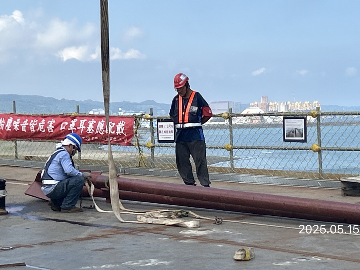 塔吊斜撐第7階側撐之斜撐施作