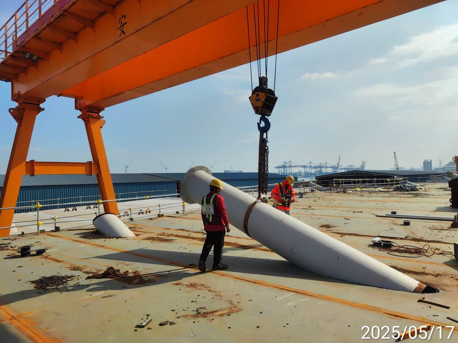 21B節塊斜索套管安裝