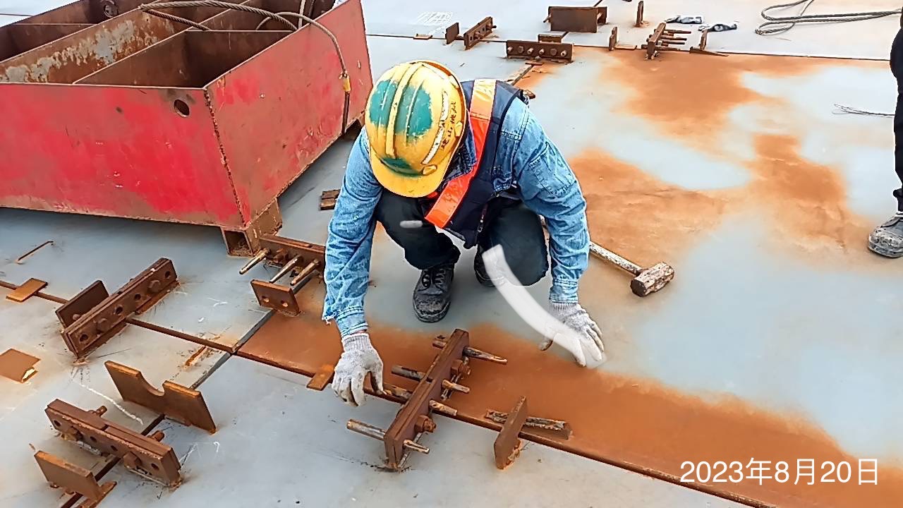 台北港組裝場1B節塊連接治具施作